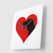 Horloge Carrée Dachshund (Angle)