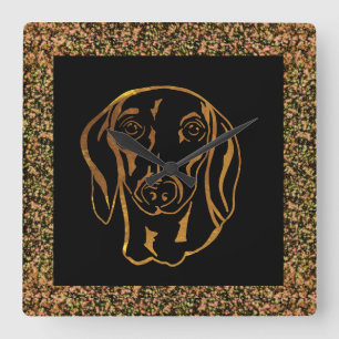 HORLOGE CARRÉE DACHSHUND