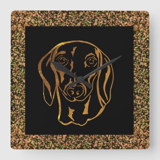 HORLOGE CARRÉE DACHSHUND (Recto)