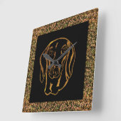HORLOGE CARRÉE DACHSHUND (Angle)