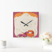 Horloge Carrée Dachshund Couple (Maison)