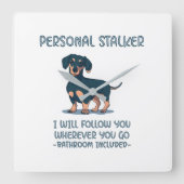 Horloge Carrée Dachshund Personal Stalker (Recto)