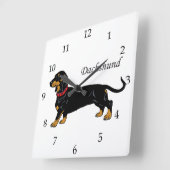 Horloge Carrée Dachshund race de chiens (Angle)