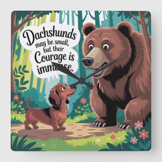 Horloge Carrée Dachshunds May Be Small (Recto)