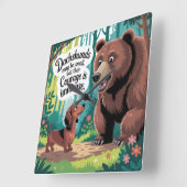 Horloge Carrée Dachshunds May Be Small (Angle)