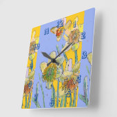 Horloge Carrée Daffodil Watercolour Womans (Angle)