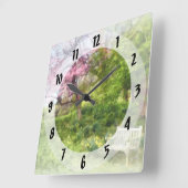 Horloge Carrée Daffodiques par banc (Angle)