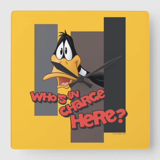 Horloge Carrée DAFFY DUCK™ "Qui est responsable ici" (Recto)