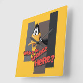 Horloge Carrée DAFFY DUCK™ "Qui est responsable ici" (Angle)