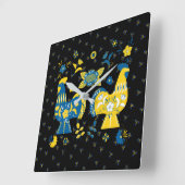 Horloge Carrée Dala Rooster suédois (Angle)