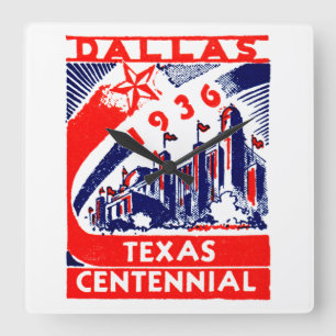 Horloge Carrée Dallas Texas Centennial 1936