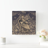 Horloge Carrée Dame avec guitare (Maison)