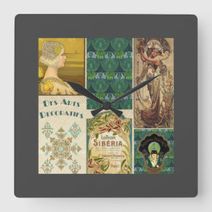 Horloge Carrée Dames Art Nouveau