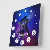 Horloge Carrée Dancer clock with numbers for a Dancer's. (Angle)