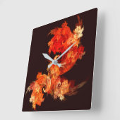 Horloge Carrée Dancing Firebirds Abstract Art Square (Angle)