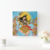 Horloge Carrée Dancing Shiva Clock   (Maison)