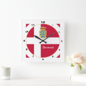 Horloge Carrée Danemark moderne, Drapeau danois tendance Maison / (Maison)