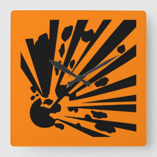 Horloge Carrée Danger explosif