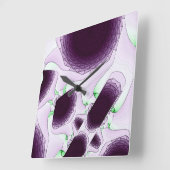 Horloge Carrée Dans l'ombre de la couleur Violet (Angle)