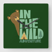 Horloge Carrée Dans L'Ours D'Aventure Sauvage (Recto)