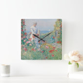 Horloge Carrée Dans un tableau de jardin (Maison)