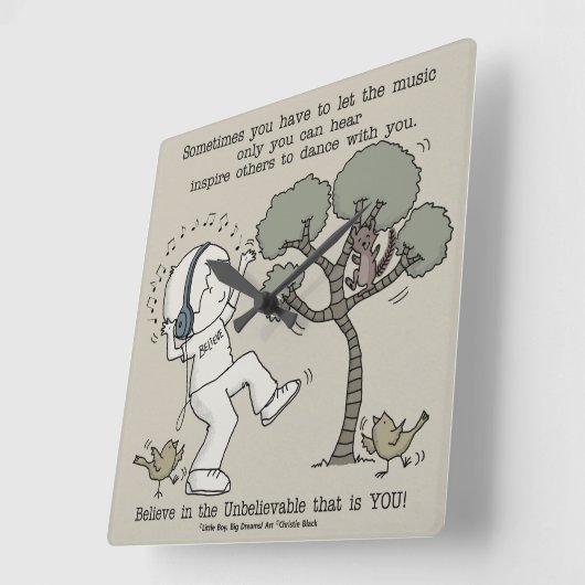 Horloge Carrée Danse (Angle)