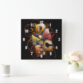 Horloge Carrée Danse 3D (automne) (Maison)