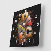 Horloge Carrée Danse 3D (automne) (Angle)
