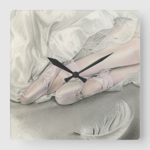 Horloge Carrée Danse de ballerine de l'horloge de cygne