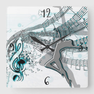 Horloge Carrée Danse en musique
