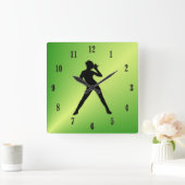 Horloge Carrée Danse moderne vert (Maison)