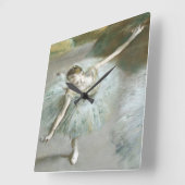 Horloge Carrée Danseur en vert par Edgar Degas (Angle)