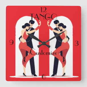 Horloge Carrée Danseurs de tango Thunder_Cove