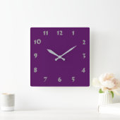 Horloge Carrée Dark Purple (Maison)