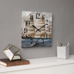 Horloge Carrée Dartford Voilier 1910