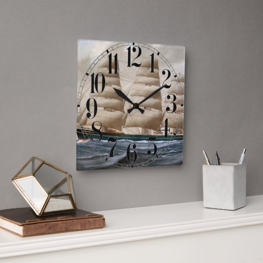 Horloge Carrée Dartford Voilier 1910 (Bureau)