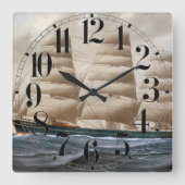 Horloge Carrée Dartford Voilier 1910 (Recto)
