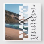 Horloge Carrée Dawn — Simply Begin Again (Recto)