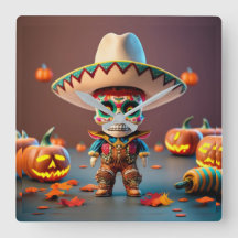 Day of the Dead wall clock