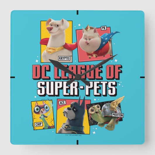 Horloge Carrée DC League of Super-Pets Character Panels (Recto)
