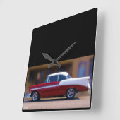 HORLOGE CARRÉE DE 'HORLOGE DE BEL AIR 56 CHEVY (Angle)
