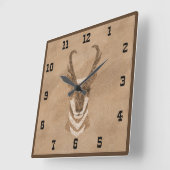 Horloge carrée de la Pronghorn Antilope du Sud-Oue (Angle)