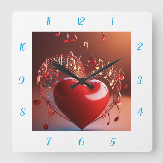 Horloge carrée de la Saint-Valentin (Recto)