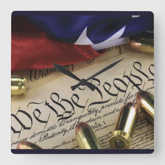 Horloge Carrée Déclaration d'indépendance (Recto)