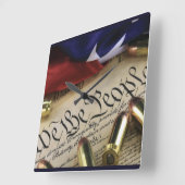 Horloge Carrée Déclaration d'indépendance (Angle)