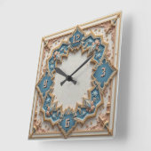 Horloge Carrée Déco menthe (Angle)