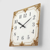 Horloge Carrée Déco Or (Angle)