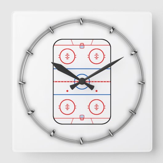 Horloge Carrée Décodeur de jeux de hockey (Recto)