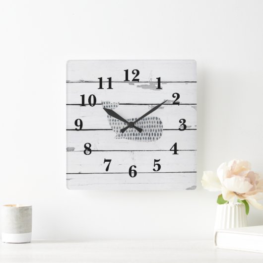 Horloge Carrée Décodeur de Rustic (Maison)