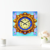 Horloge Carrée Décor amusant (Maison)